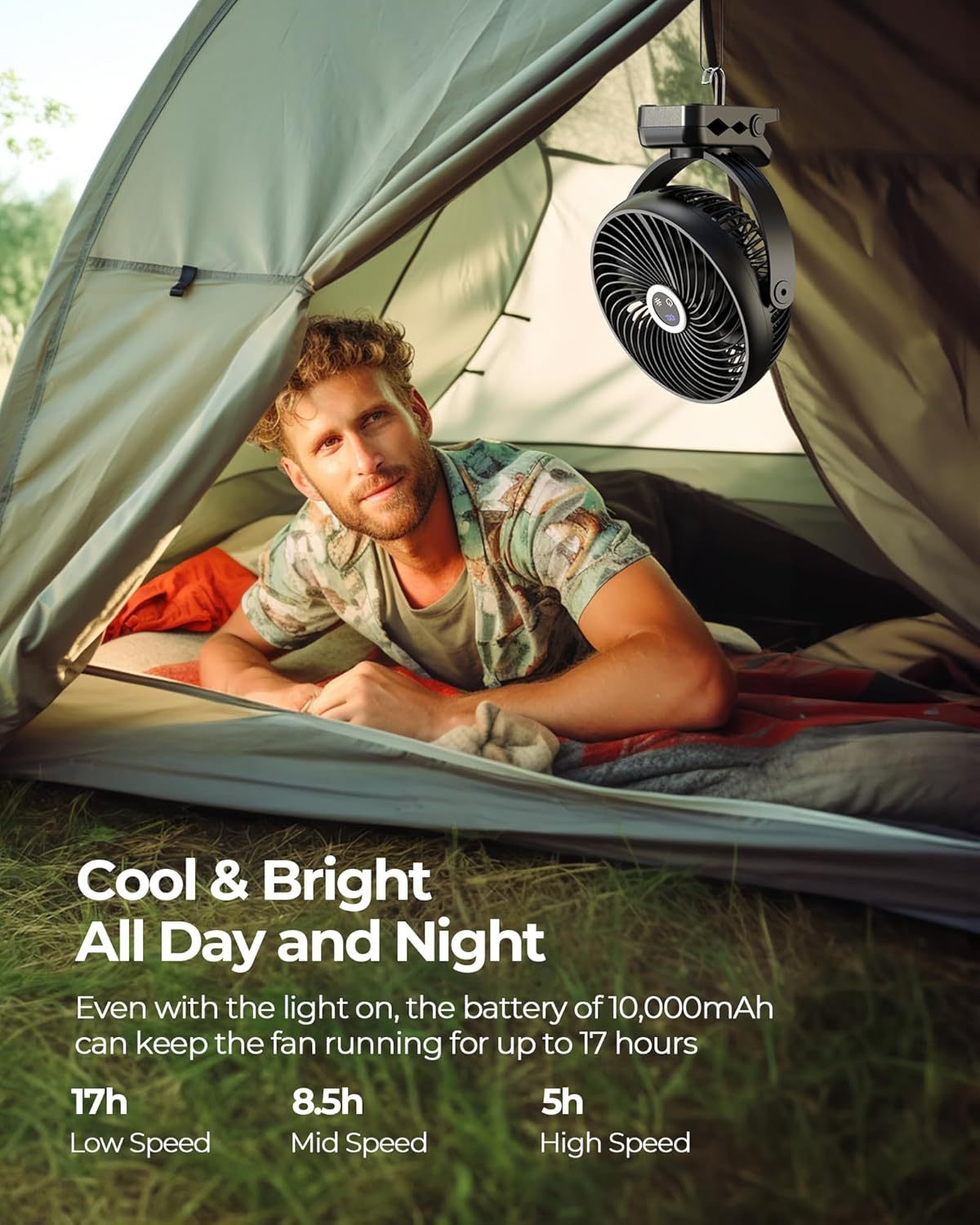 10000mAh Portable Clip On Fan  - Camping Quiet บทวิจารณ์และราคา